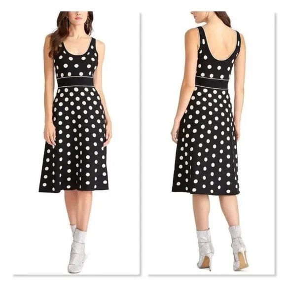 Rachel Roy polka dot knit midi dress - Picture 2 of 10